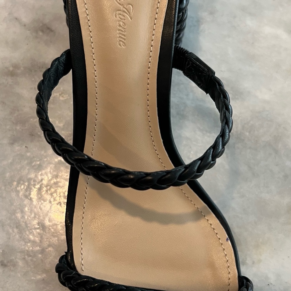 Saks Fifth Avenue Black Braided Strap Women's Sandals size 7.5 - Picture 9 of 13